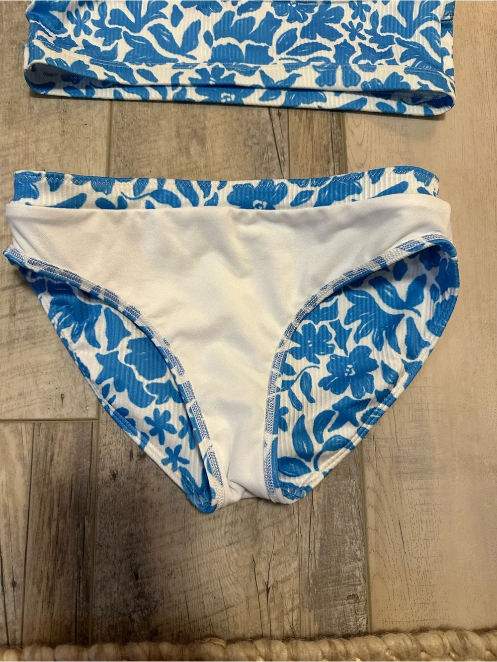 abercrombie kids Blue & White Floral Crossback Bikini Set
